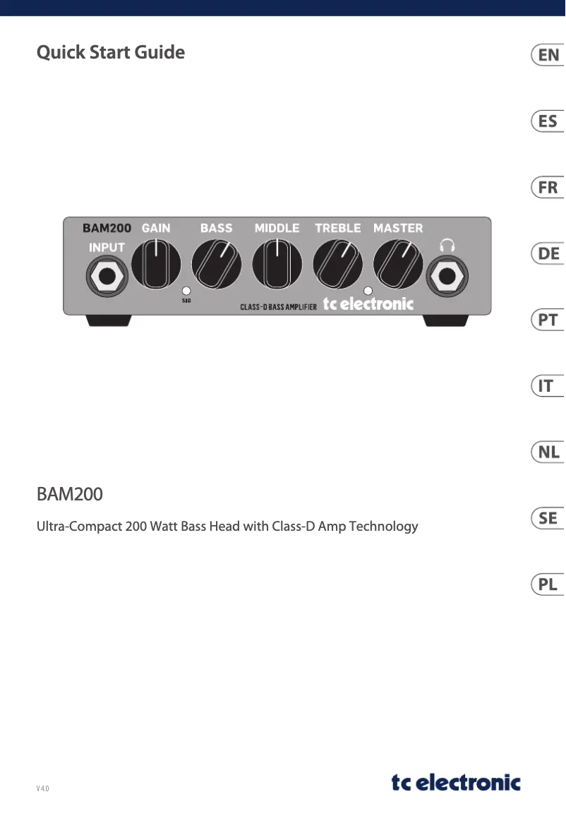 Page 1 de la notice Manuel utilisateur TC Electronic BAM200