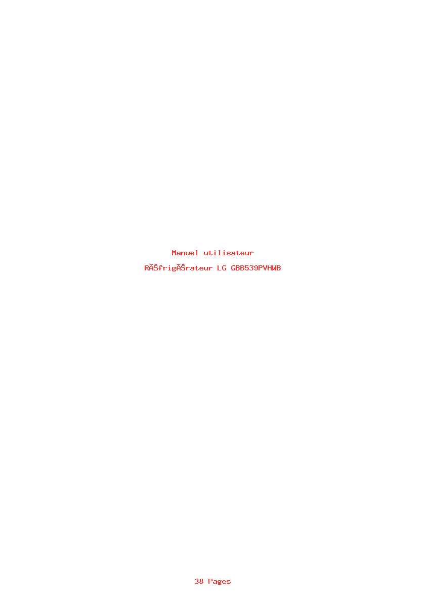 Image de la première page du manuel de l'appareil GBB539PVHWB