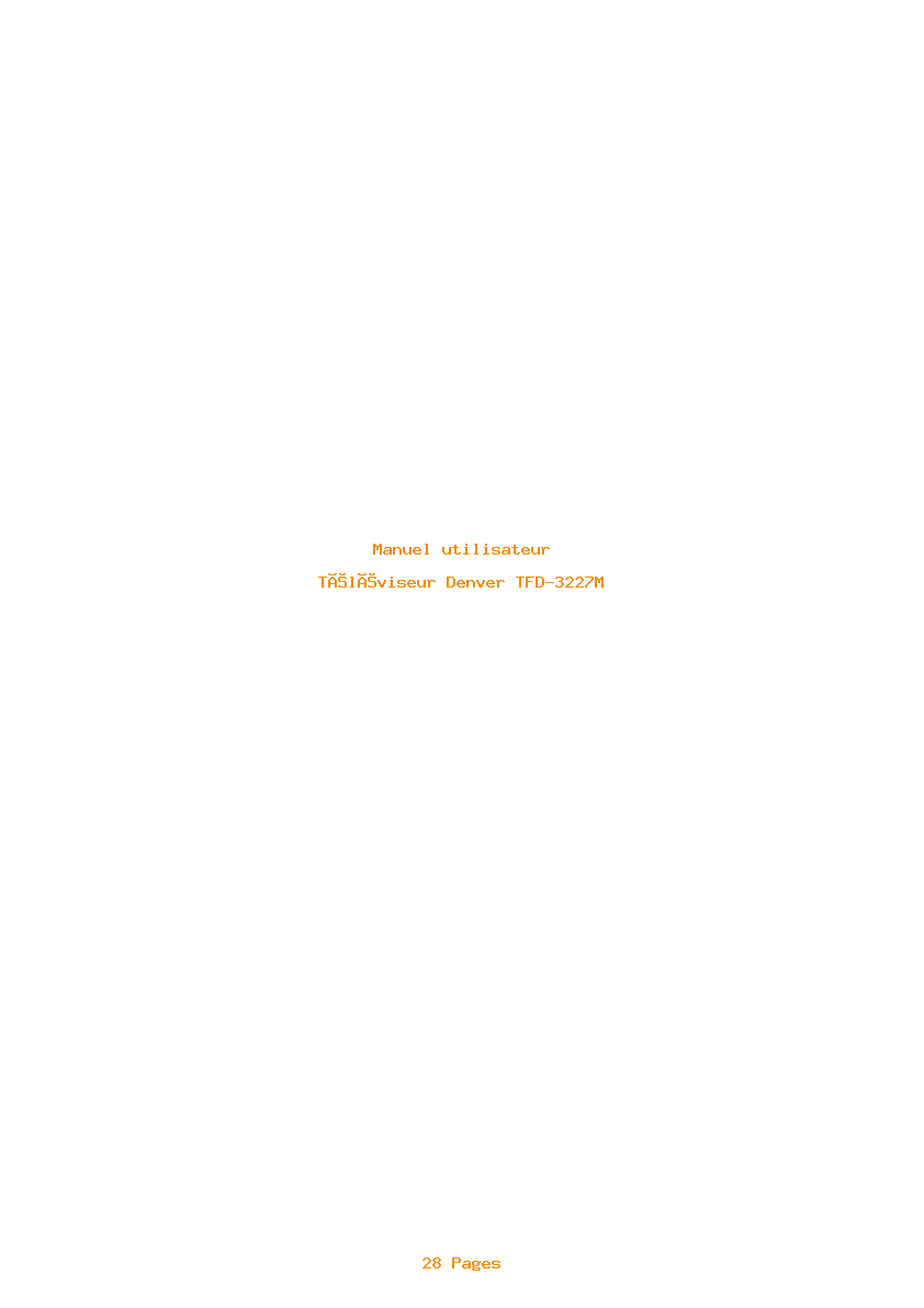 Page 1 de la notice Manuel utilisateur Denver TFD-3227M