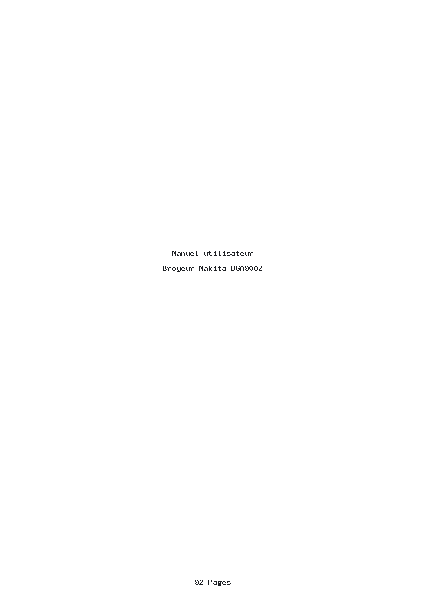 Page 1 de la notice Manuel utilisateur Makita DGA900Z