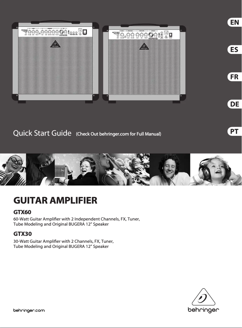 Page 1 of the manual Quick Start Guide Behringer GTX30