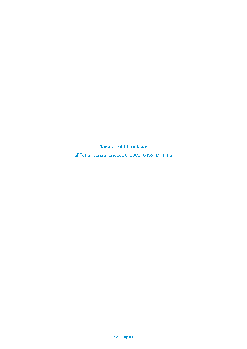 Page 1 de la notice Manuel utilisateur Indesit IDCE G45X B H PS