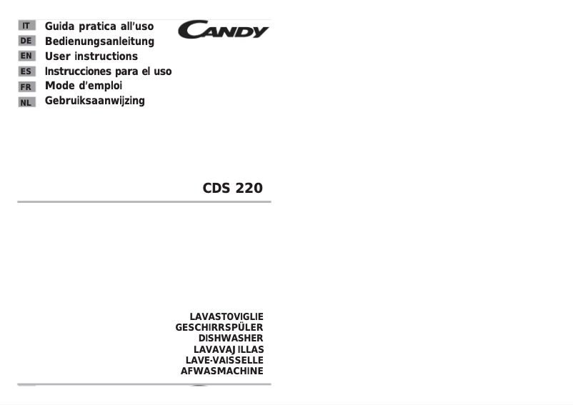 Page 1 of the manual User Manual Candy LS CDS 220 X