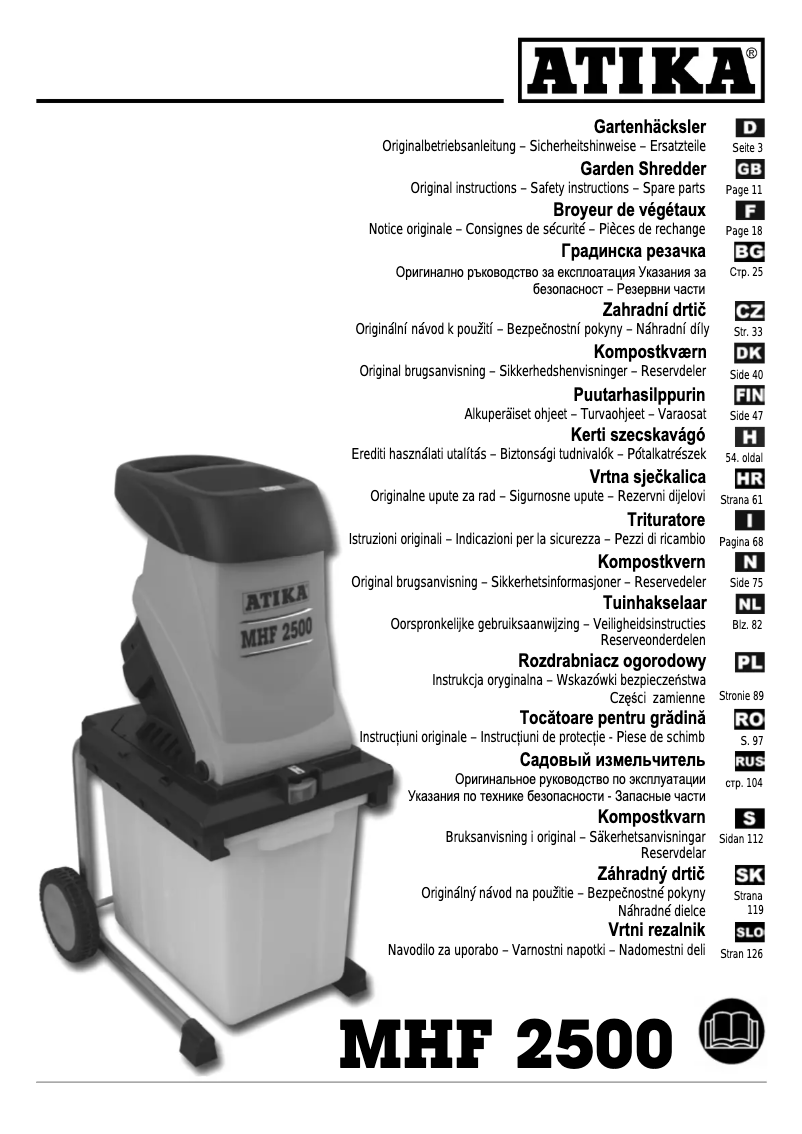 Page 1 de la notice Manuel utilisateur ATIKA MHF 2500