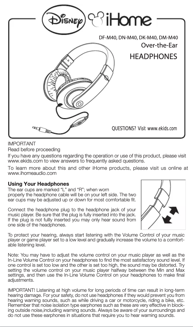 Página 1 del manual Manual de usuario KIDdesigns DM-M40