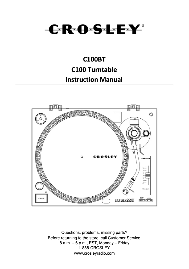 Page 1 of the manual User Manual Crosley S100A