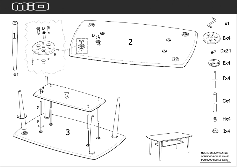 Page 1 de la notice Manuel utilisateur Mio Louise