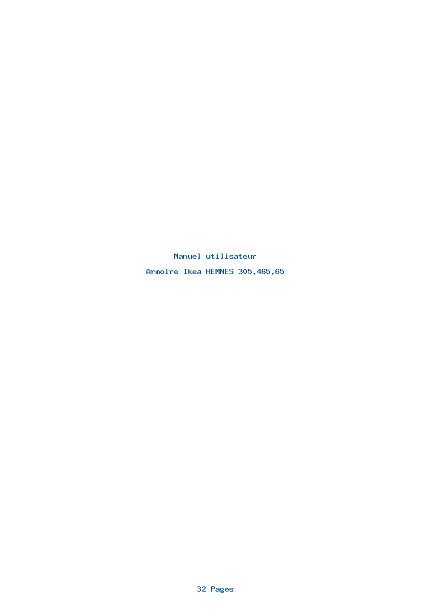 Page 1 de la notice Manuel utilisateur Ikea HEMNES 305.465.65