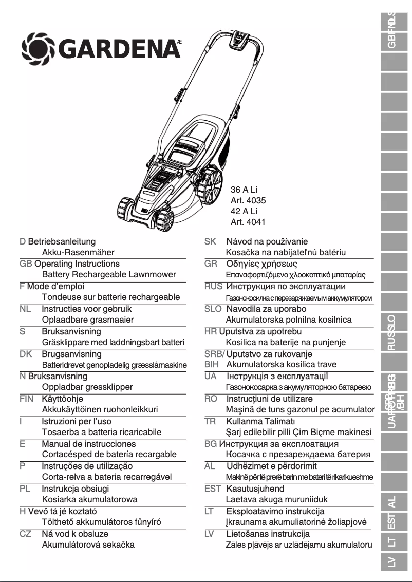 Page 1 de la notice Manuel utilisateur Gardena PowerMax 36 A Li