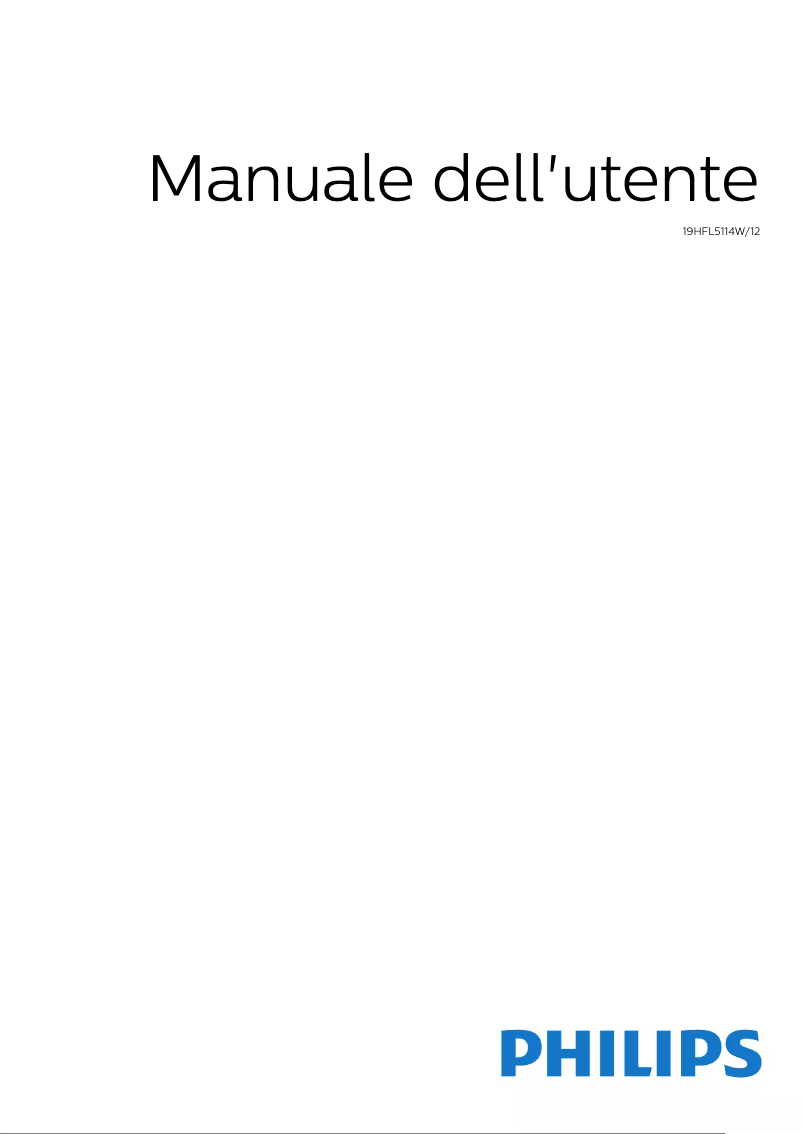 Page n°1 - Manuel utilisateur Philips 19HFL5114W