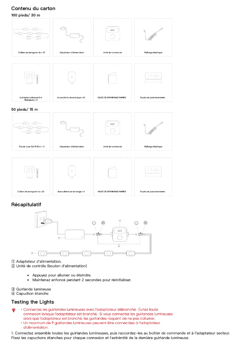 Page 1 de la notice Manuel utilisateur Eufy Permanent Outdoor Light E120