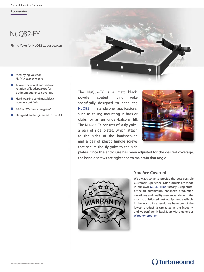 Page 1 de la notice Fiche technique Turbosound NuQ82-FY