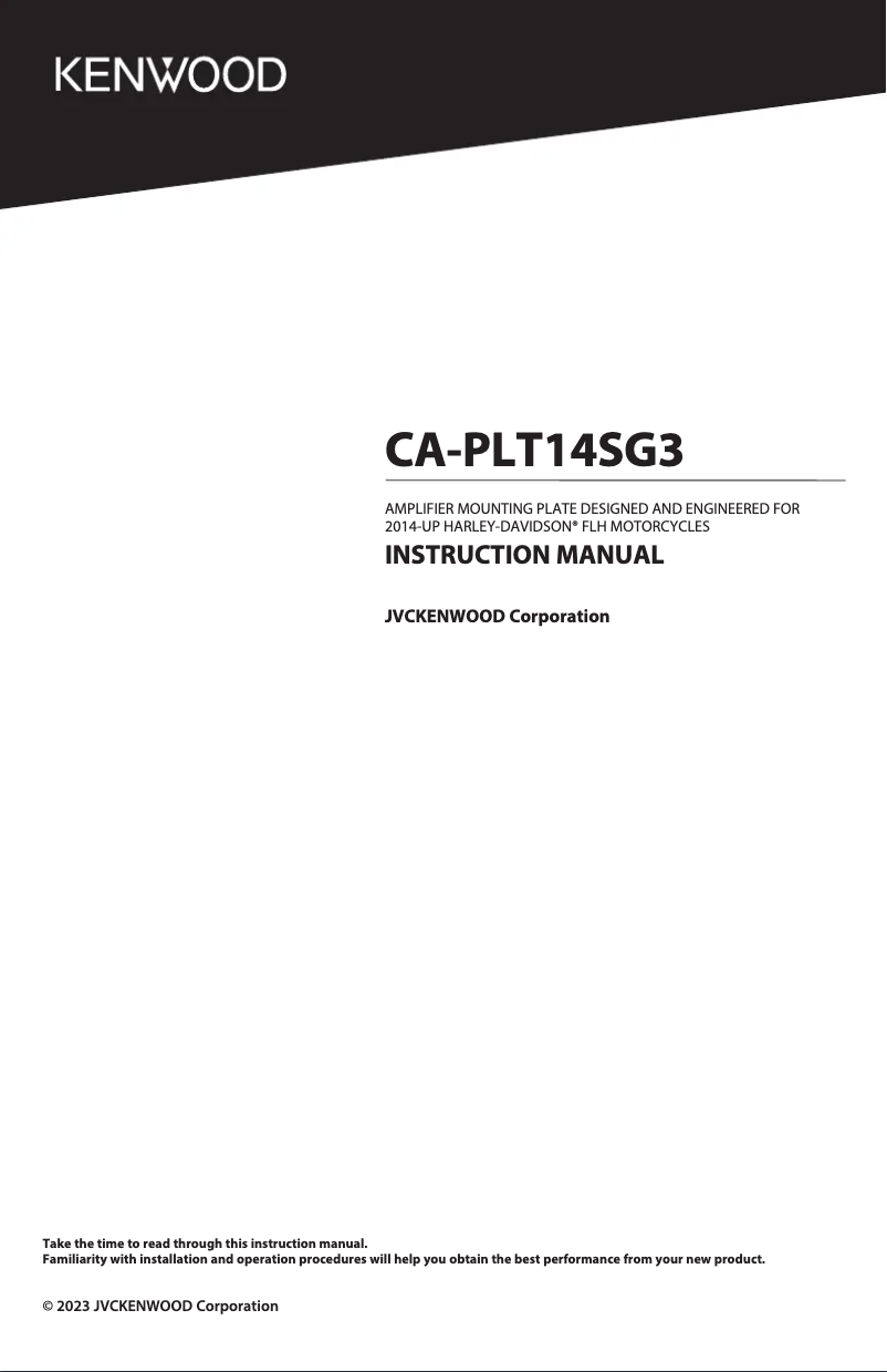 Page 1 de la notice Manuel utilisateur Kenwood Excelon CA-PLT14SG3