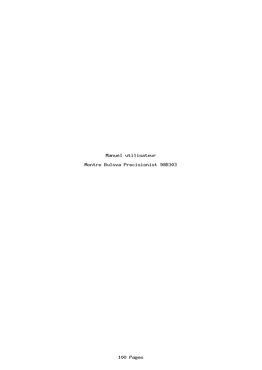 Page 1 de la notice Manuel utilisateur Bulova Precisionist 98B303