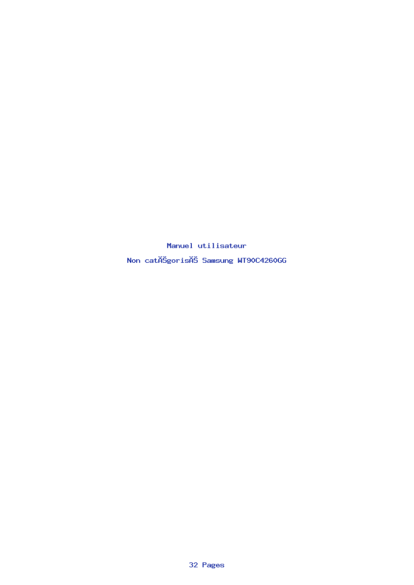 Image de la première page du manuel de l'appareil WT90C4260GG