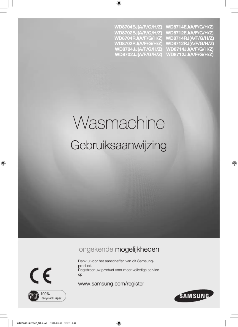 Página 1 del manual Manual de usuario Samsung WD8704EJF