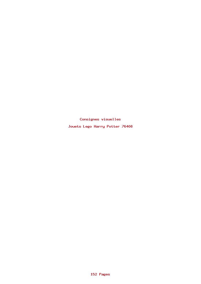 Page 1 de la notice Consignes visuelles Lego Harry Potter 76408