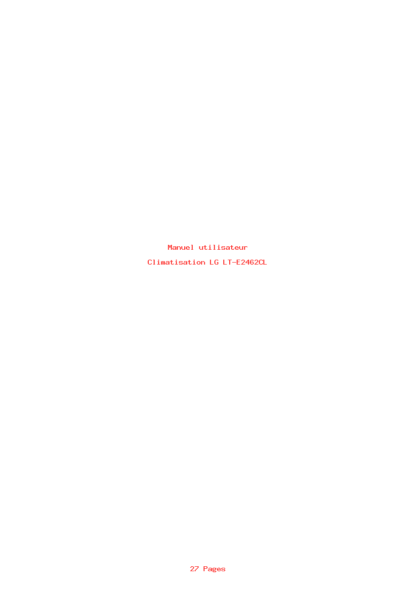 Page 1 de la notice Manuel utilisateur LG LT-E2462CL