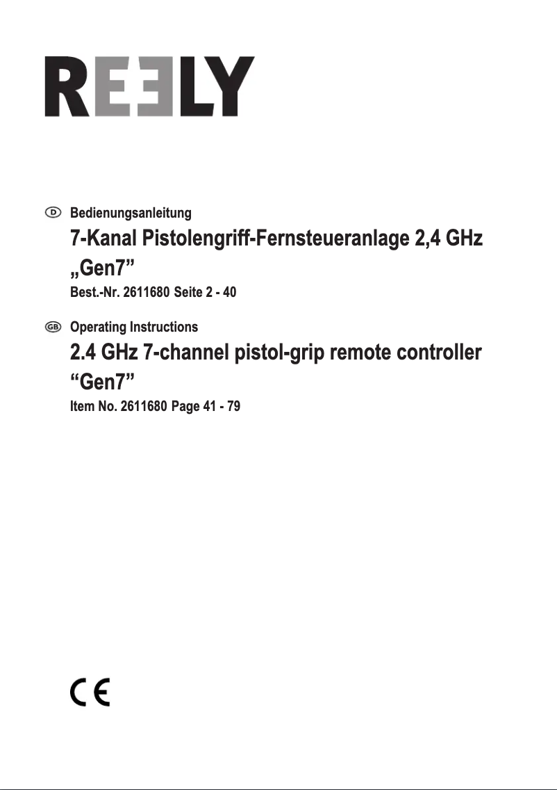 Page 1 de la notice Manuel utilisateur Reely Gen7