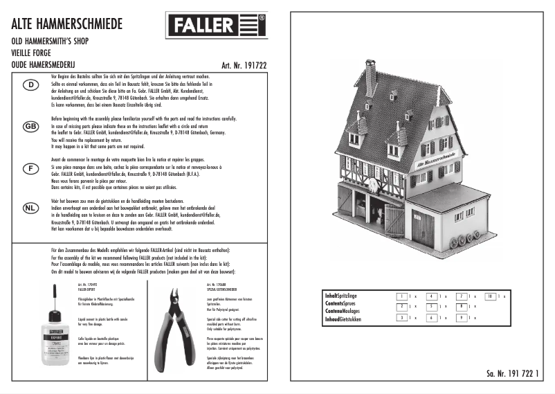 Page 1 de la notice Manuel utilisateur Faller 191722