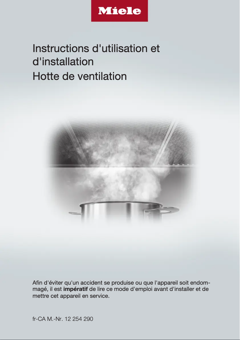 Página 1 del manual Ficha técnica Miele DA 399-7 Classic