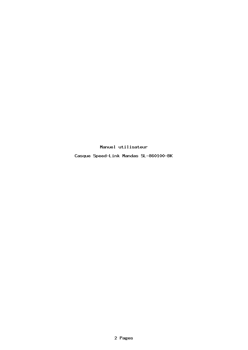Page 1 de la notice Manuel utilisateur Speed-Link Mandas SL-860100-BK