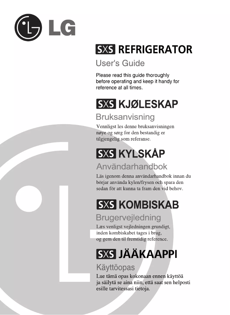 Page 1 de la notice Manuel utilisateur LG GR-L227ZGAK