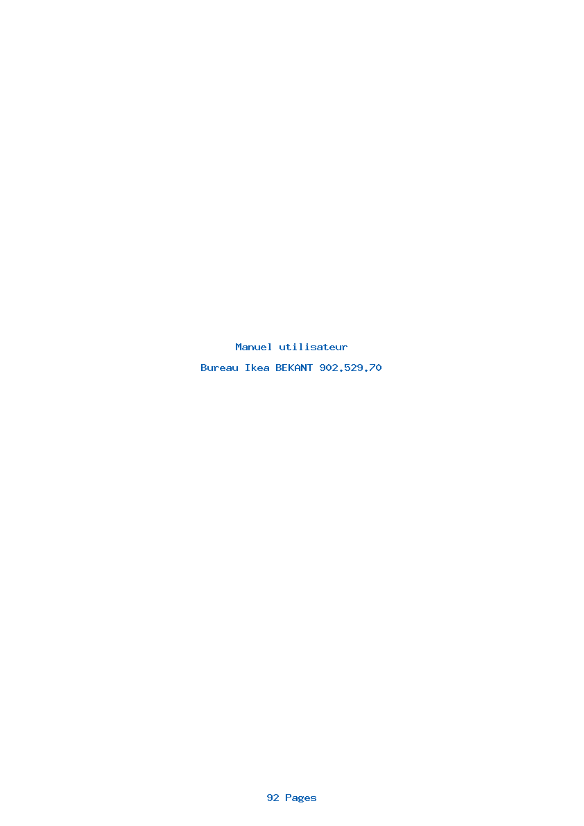 Page 1 de la notice Manuel utilisateur Ikea BEKANT 902.529.70