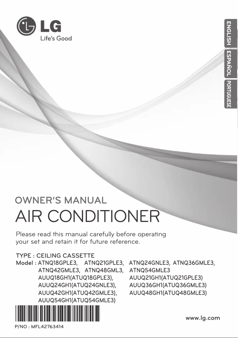 Page 1 de la notice Manuel utilisateur LG ATNQ54GMLE3