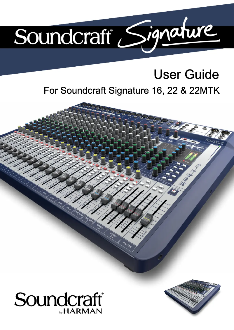 Page 1 de la notice Manuel utilisateur Soundcraft Signature 16