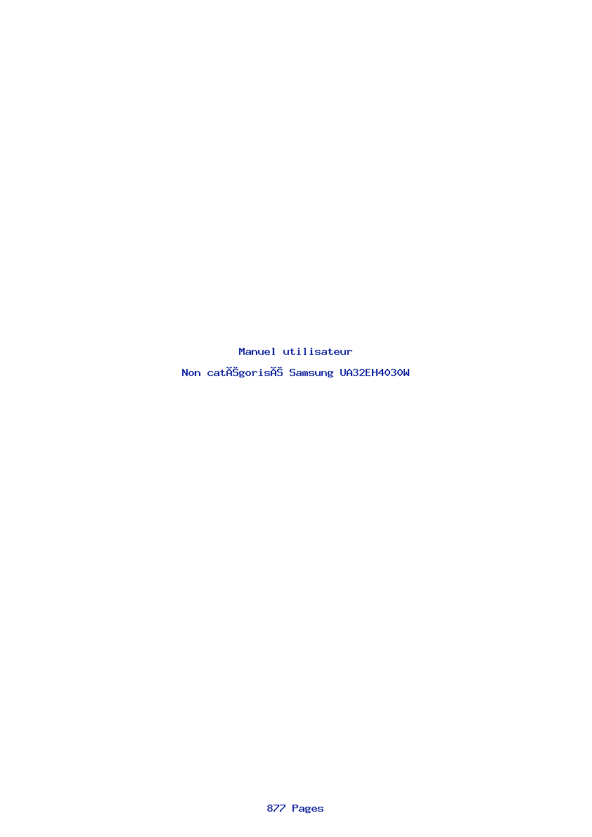 Page 1 de la notice Manuel utilisateur Samsung UA32EH4030W