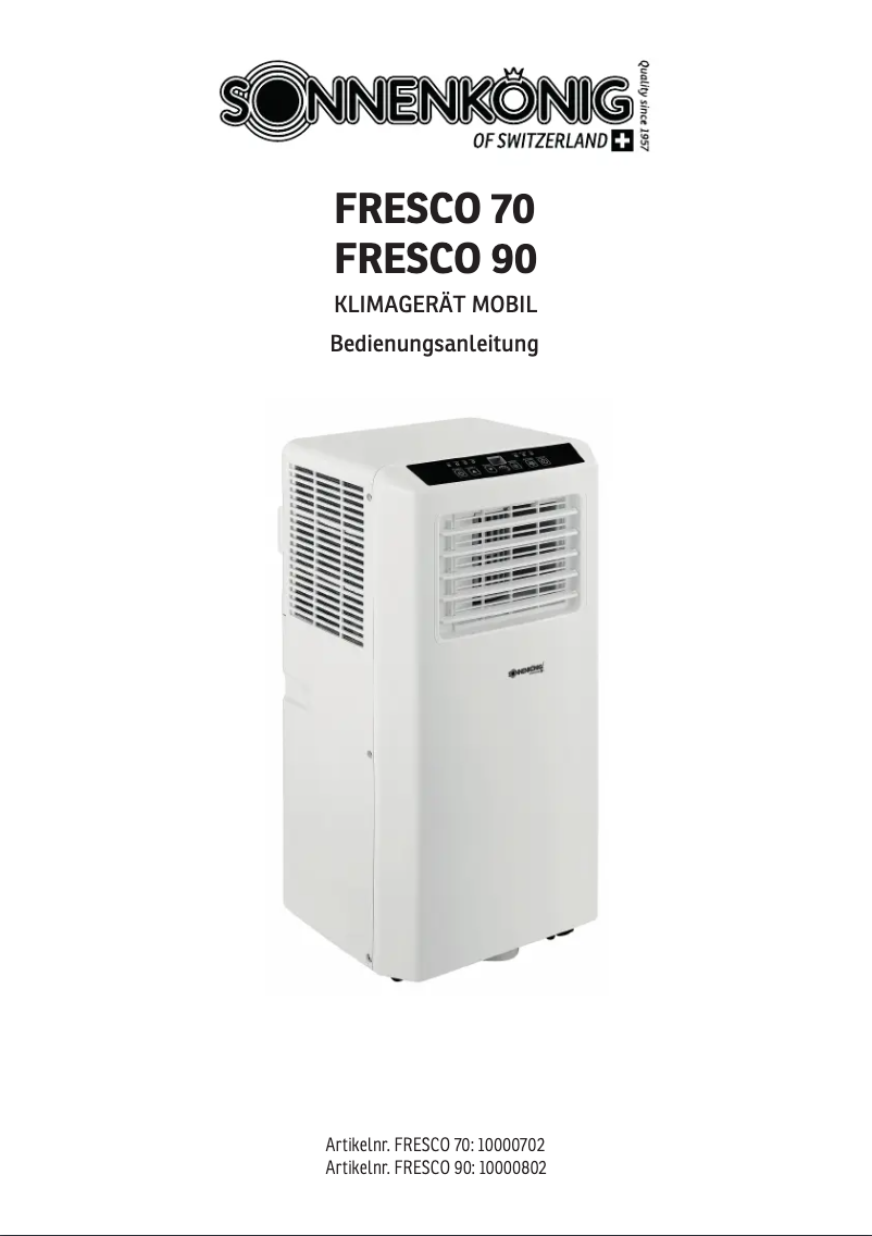 Page 1 de la notice Manuel utilisateur Sonnenkönig Fresco 90