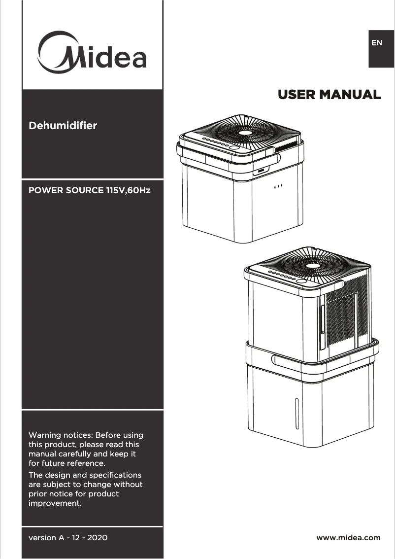 Página 1 del manual Manual de usuario Midea MAD20S1QWT