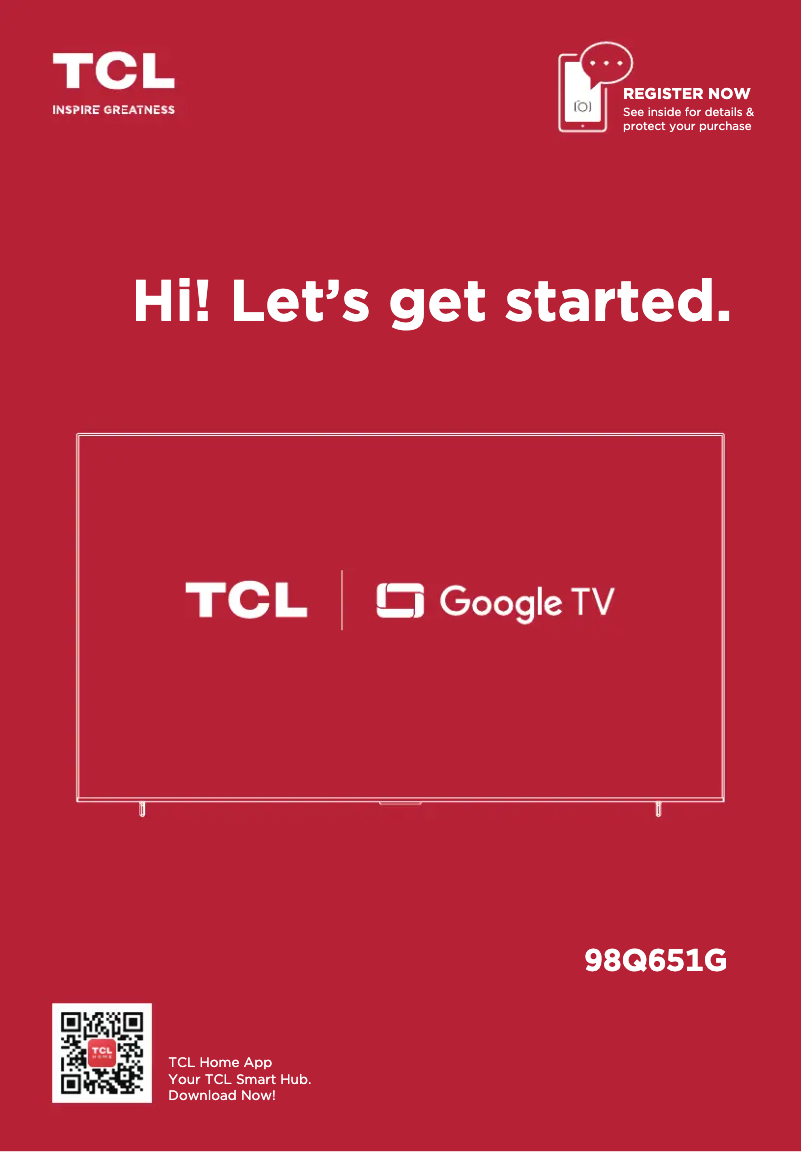 Page 1 de la notice Manuel utilisateur TCL 98Q651G