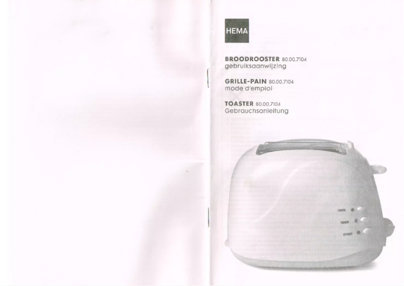 Page 1 de la notice Manuel utilisateur Hema 80.00.7104