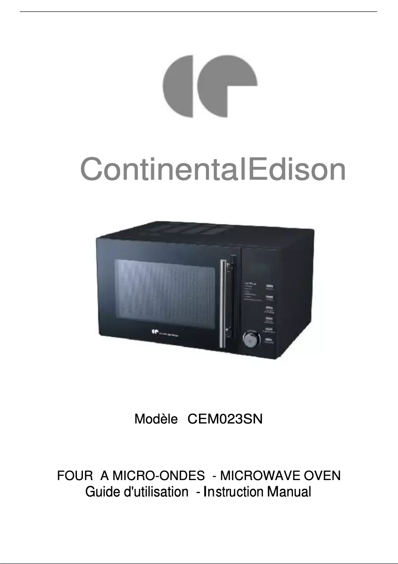 Página 1 del manual Manual de usuario Continental Edison CEMO23SN