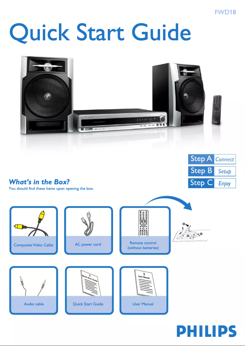 Página 1 del manual Guía de inicio rápido Philips FWD18