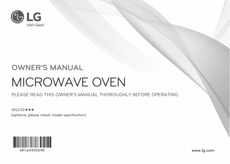 Page 1 de la notice Manuel utilisateur LG MS2354