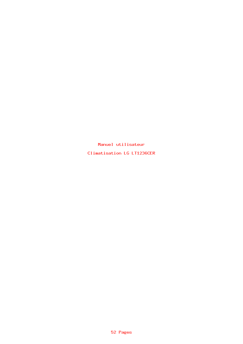 Page 1 de la notice Manuel utilisateur LG LT1236CER