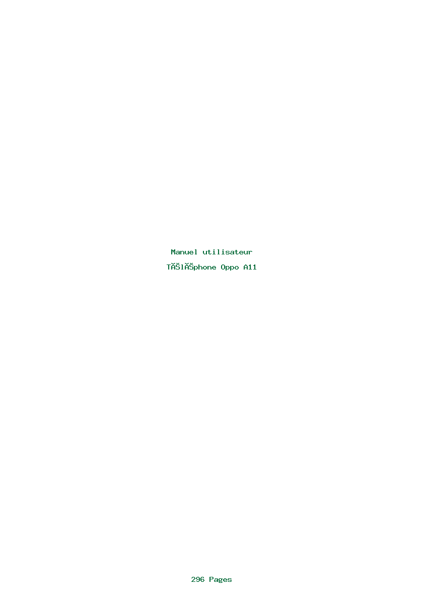 Page 1 de la notice Manuel utilisateur Oppo A11