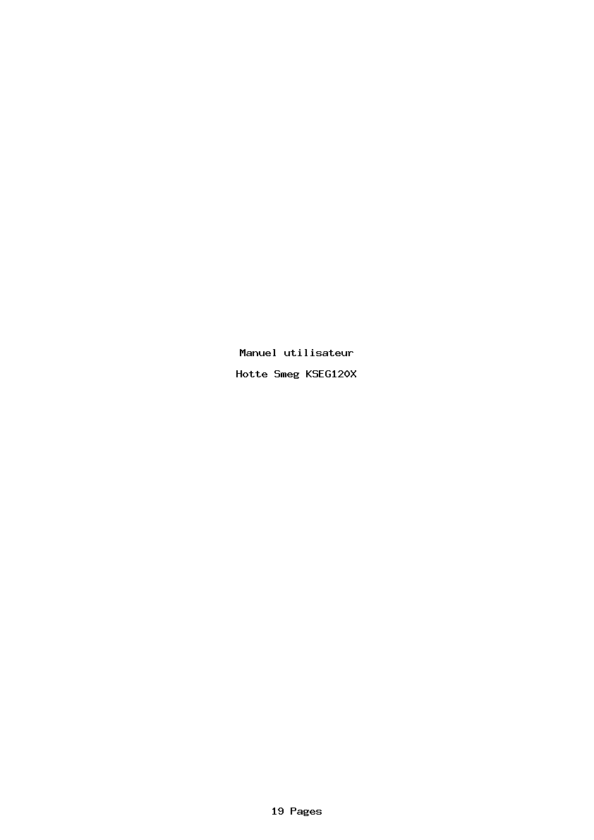 Page 1 de la notice Manuel utilisateur Smeg KSEG120X