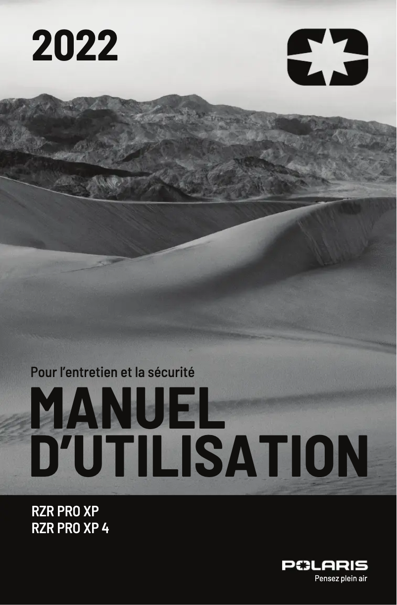 Page 1 de la notice Manuel utilisateur Polaris RZR Pro XP (2022)