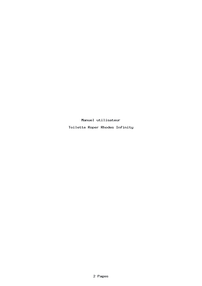 Page 1 de la notice Manuel utilisateur Roper Rhodes Infinity
