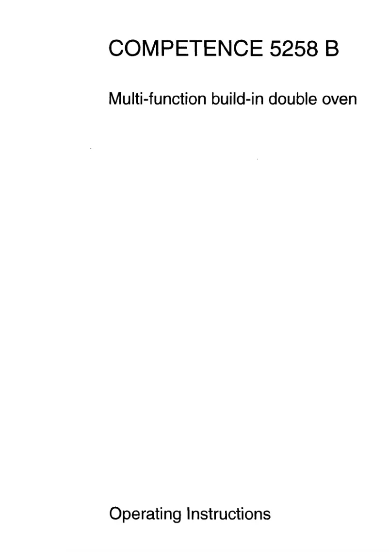 Page 1 de la notice Manuel utilisateur AEG Competence 5258 W