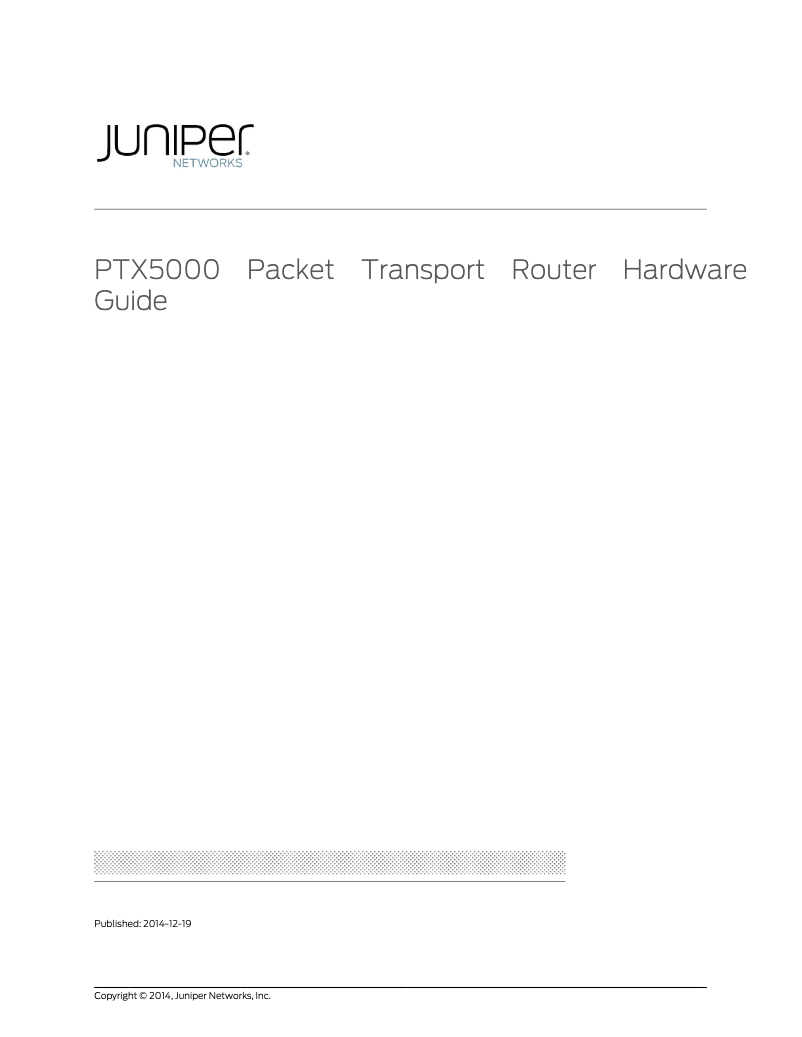 Página 1 del manual Manual de usuario Juniper PTX5000