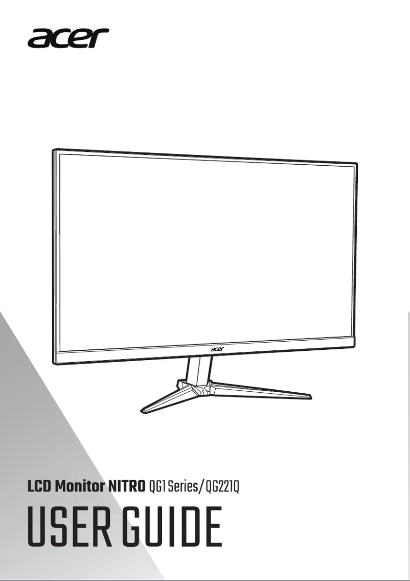 Page 1 de la notice Guide de démarrage rapide Acer QG221QB