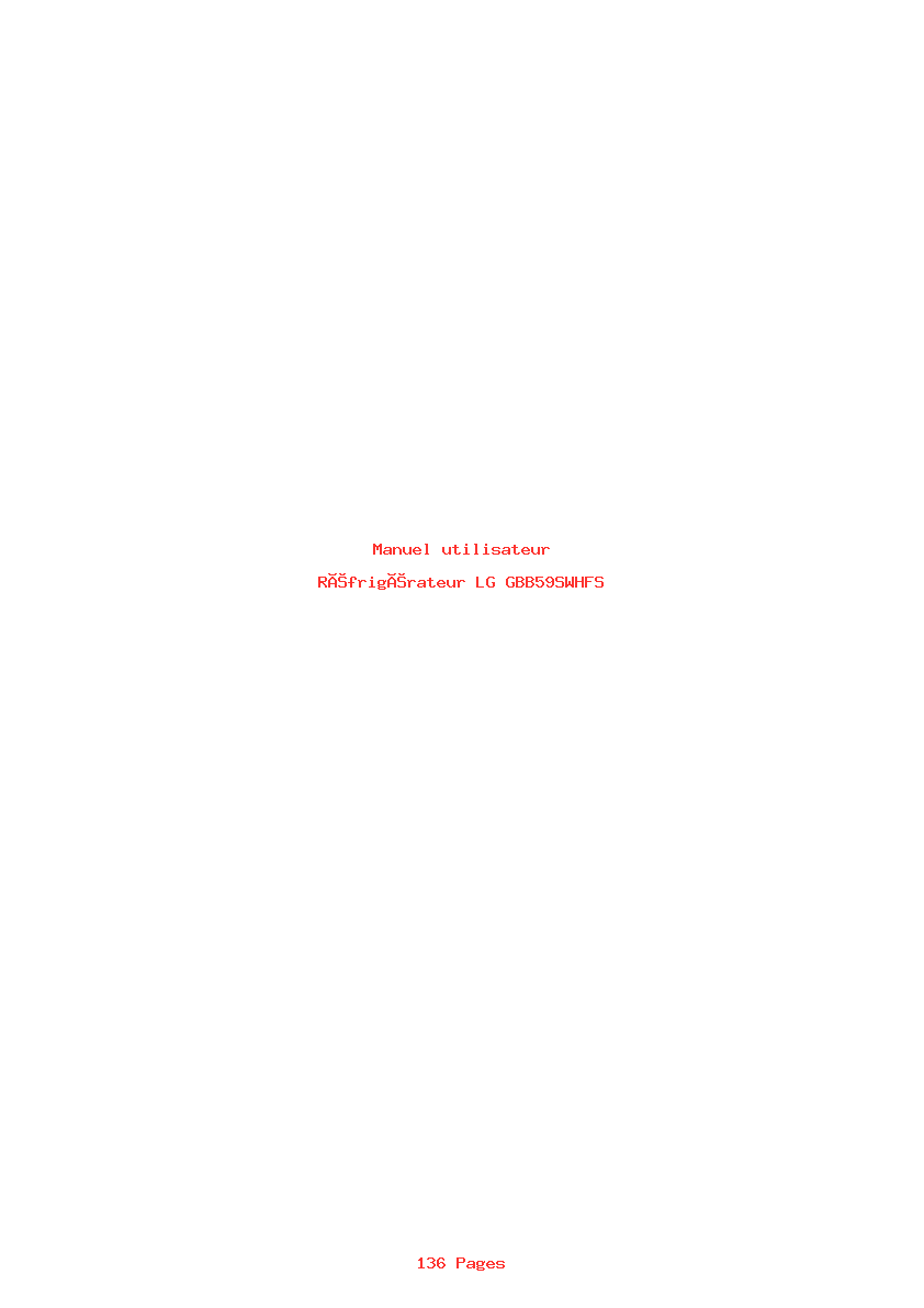Page 1 de la notice Manuel utilisateur LG GBB59SWHFS