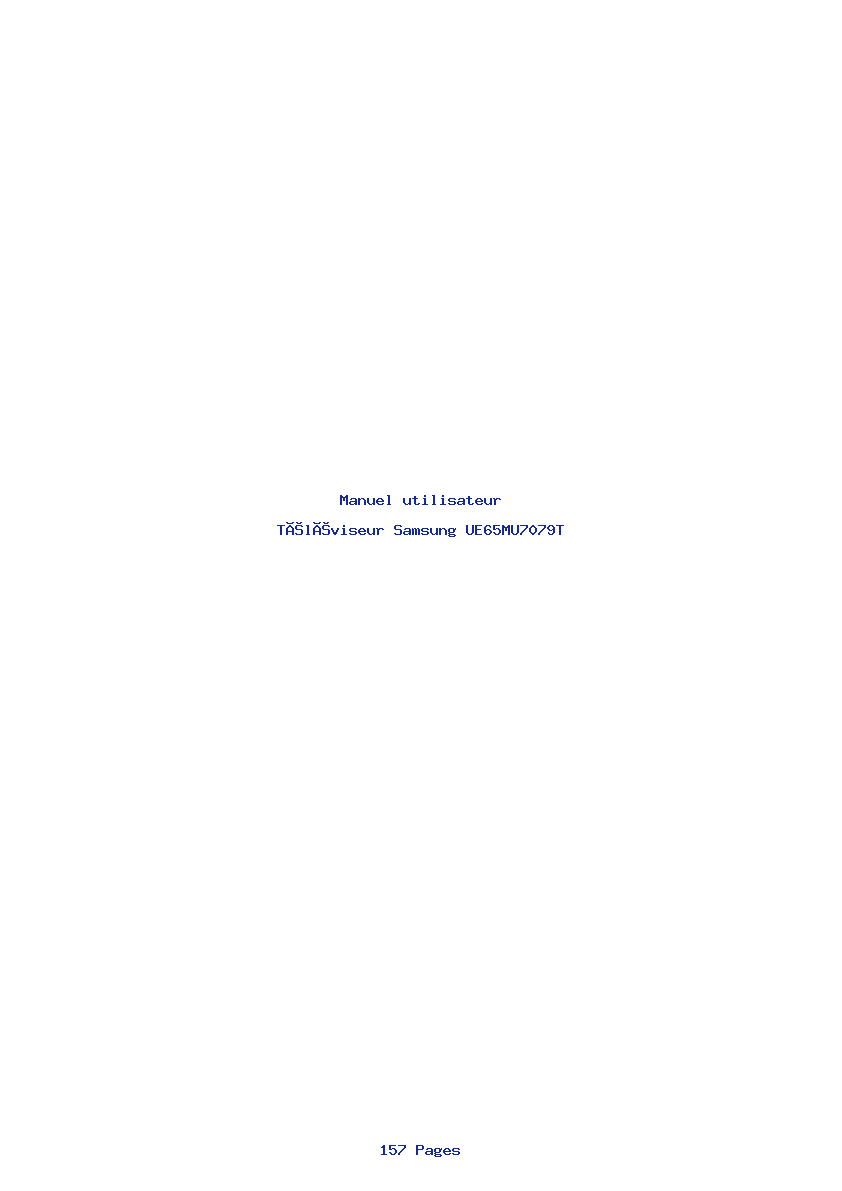 Page 1 de la notice Manuel utilisateur Samsung UE65MU7079T