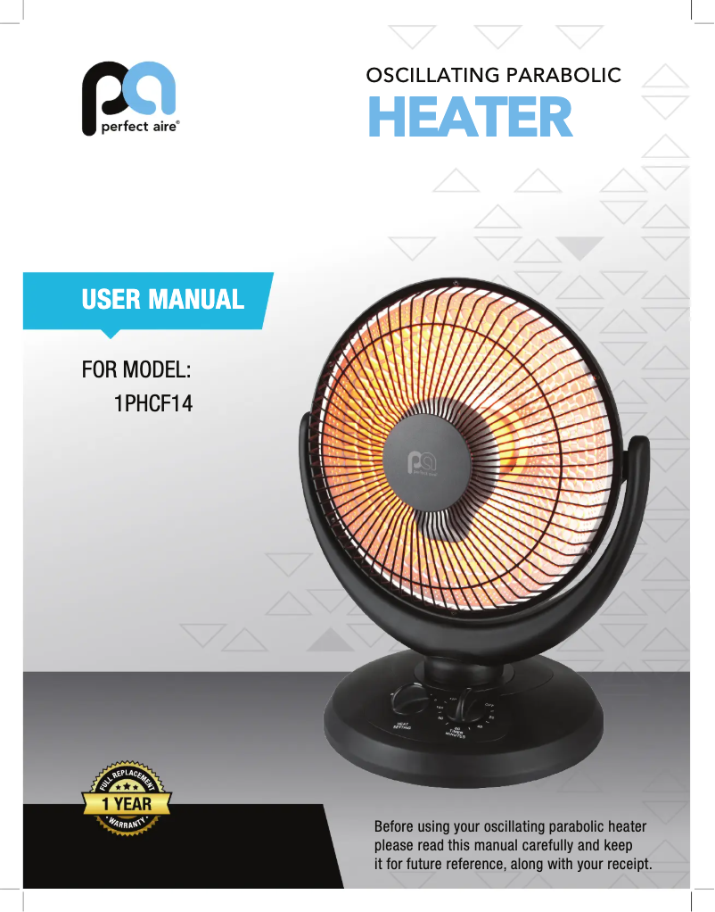 Page 1 de la notice Manuel utilisateur Perfect Aire 1PHCF14