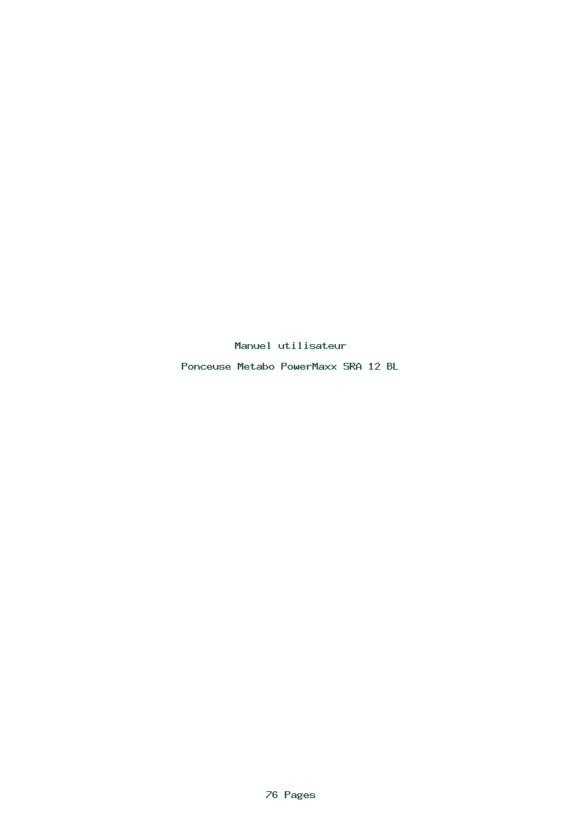 Page 1 de la notice Manuel utilisateur Metabo PowerMaxx SRA 12 BL